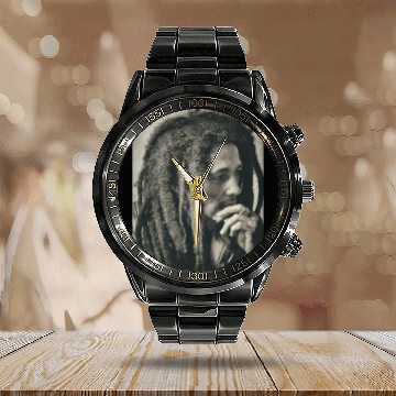 Discover Bob Marley Calendar Steel Band Watch