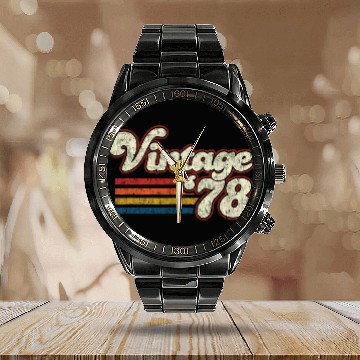 Discover Womens Retro Vintage 1978 43rd Birthday Calendar Steel Band Watch