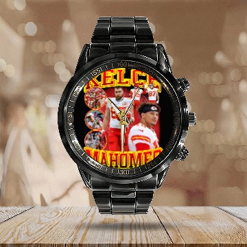 Discover Patrick Mahomes Calendar Steel Band Watch, Travis Kelce Calendar Steel Band Watch