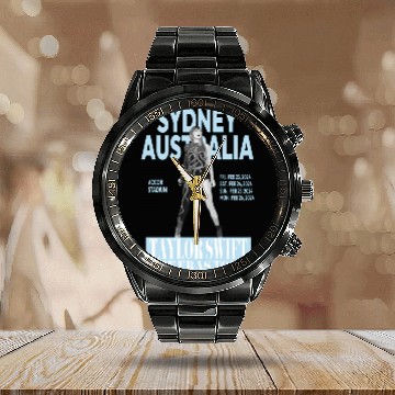 Discover Swift Eras Tour - Sydney, Australia - Light Blue Active Calendar Steel Band Watch