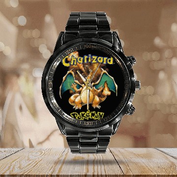 Discover Charizard PKM Gamers Calendar Steel Band Watch