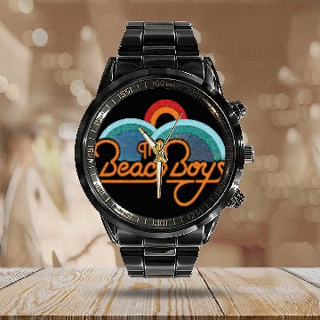 Discover Beach Boys Simple Sun Calendar Steel Band Watch