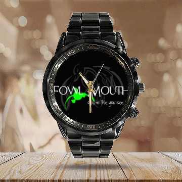 Discover Fowl Mouth Duck Hunting Calendar Steel Band Watch