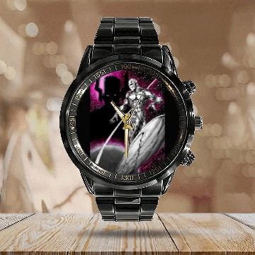 Discover Silver Surfer and Galactus Calendar Steel Band Watch