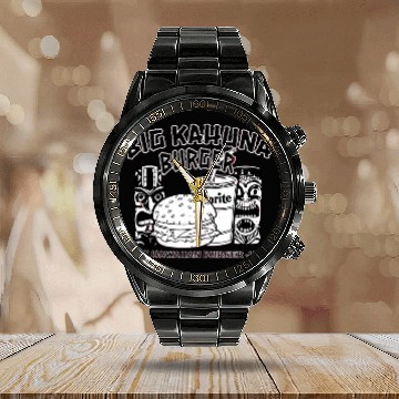 Discover Big Kahuna Burger Calendar Steel Band Watch