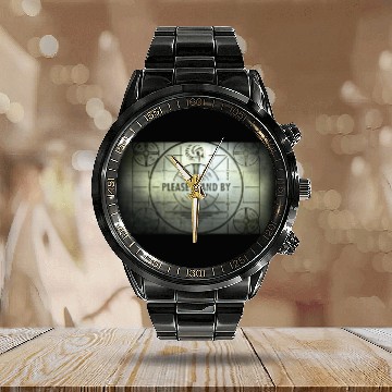 Discover Please Stand By Calendar Steel Band Watch