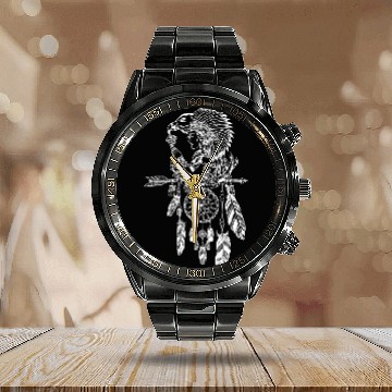 Discover Dreamcatcher Native American Calendar Steel Band Watch