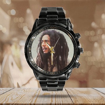 Discover Bob Marley Calendar Steel Band Watch