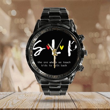 Discover Teacher Speech Language Pathologist Back To School Calendar Steel Band Watch