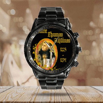Discover St Thomas Aquinas Catholic Calendar Steel Band Watch