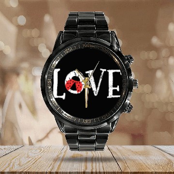 Discover Ladybug Love Vintage Calendar Steel Band Watch