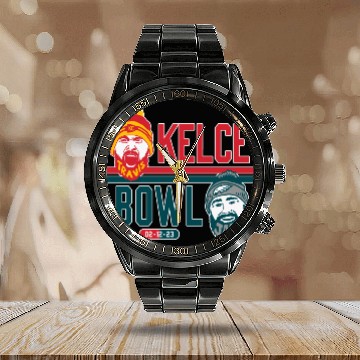 Discover Kelce Bowl Calendar Steel Band Watch Travis Kelce quote Jason Kelce Calendar Steel Band Watch