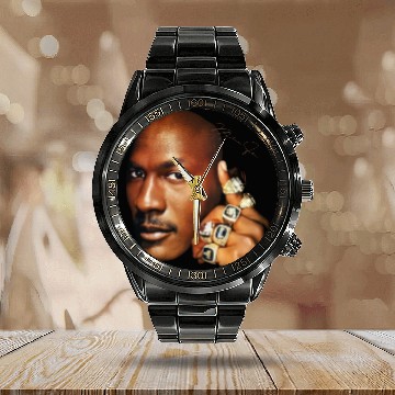 Discover Michael Jordan Six Championship 6 Rings Baseball Jerseys Calendar Steel Band Watch