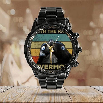 Discover Quoth The Raven Nevermore Calendar Steel Band Watch