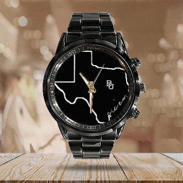 Discover Baylor Bears, Baylor University, Sic'em Calendar Steel Band Watch, Waco Texas Calendar Steel Band Watch, Baylor Student