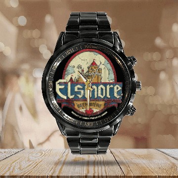 Discover Vintage Beer Calendar Steel Band Watch Vintage ELSINORE BEER 1983 Classic