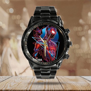 Discover Spider-Man Miles Morales Retro Geometric Shatter Calendar Steel Band Watch
