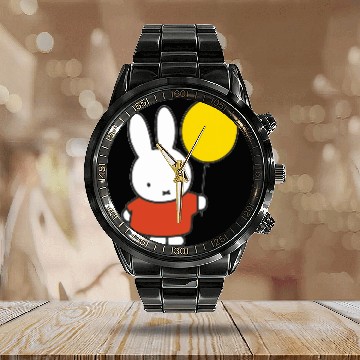 Discover Miffy with a balloon Calendar Steel Band Watch