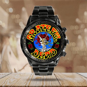 Discover The Flower Greatful Dead Calendar Steel Band Watch