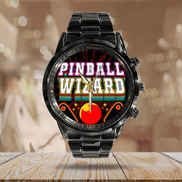 Discover Pinball Wizard Calendar Steel Band Watch