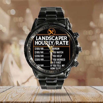 Discover Landscaping Hourly Rate For Landscaper Mower Calendar Steel Band Watch