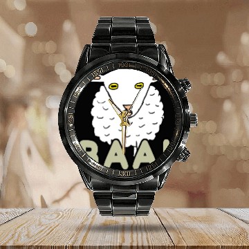 Discover Baa Sheep Calendar Steel Band Watch