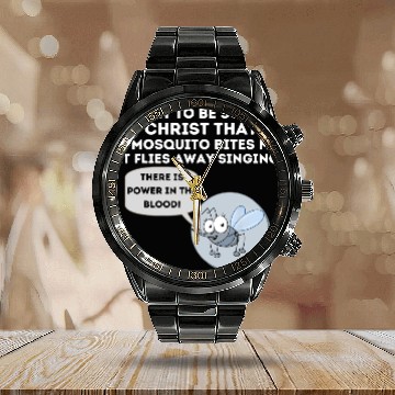 Discover Mosquito Joke Calendar Steel Band Watch