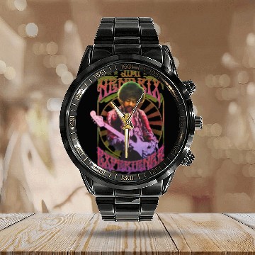 Discover Jimi Hendrix Experience Adult Calendar Steel Band Watch