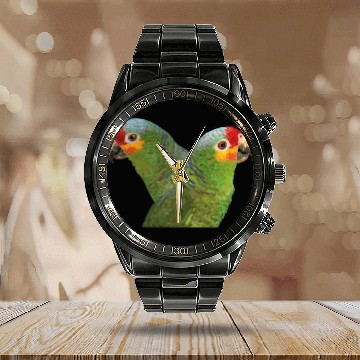 Discover red-fronted amazon Calendar Steel Band Watch