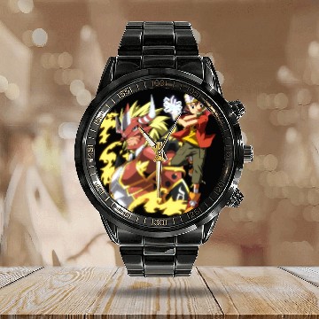 Discover Fire power - Digimon - Calendar Steel Band Watch