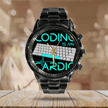 Discover Software Engineer Coding Is My Cardio Calendar Steel Band Watch