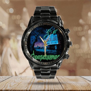 Discover Goosebumps Horrorland Horror Vintage Calendar Steel Band Watch