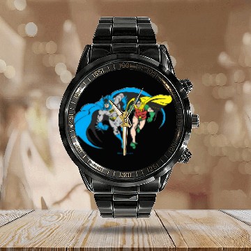 Discover Batman & Robin 3D Calendar Steel Band Watch