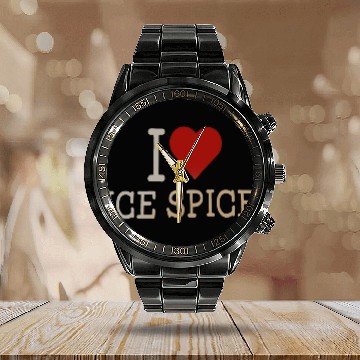 Discover Ice Spice Heart Calendar Steel Band Watch, Ice Spice Rapper
