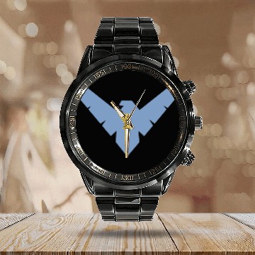 Discover Batman Nightwing Logo Calendar Steel Band Watch