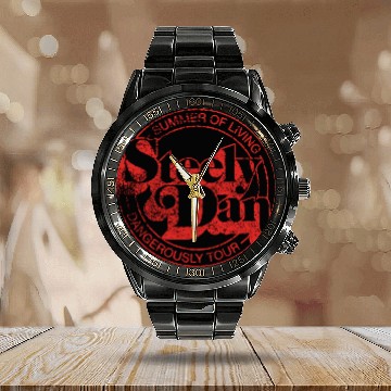 Discover Retro Grunge-Style Steely Dan - Steely Dan - Calendar Steel Band Watch