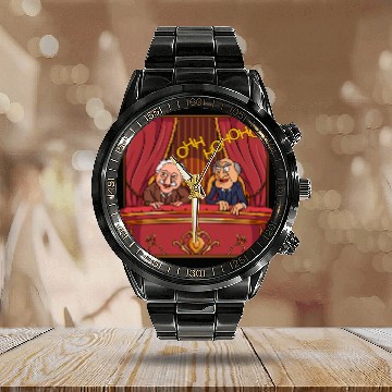 Discover Statler and Waldorf  Classic Calendar Steel Band Watch