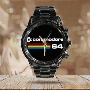 Discover Commodore 64 Retro Computer Calendar Steel Band Watch