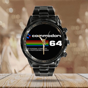 Discover Commodore 64 Calendar Steel Band Watch