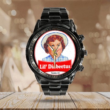 Discover Lil Diabeetus Calendar Steel Band Watch