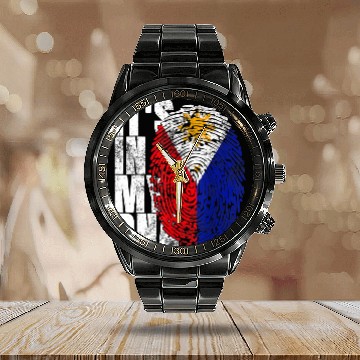 Discover It's In My DNA Philippine Calendar Steel Band Watch