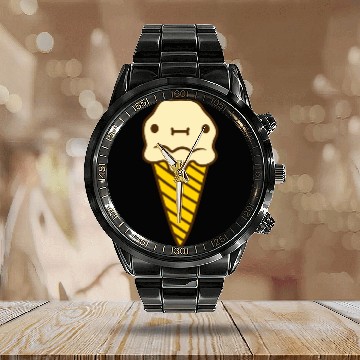 Discover Vanilla ice cream Calendar Steel Band Watch