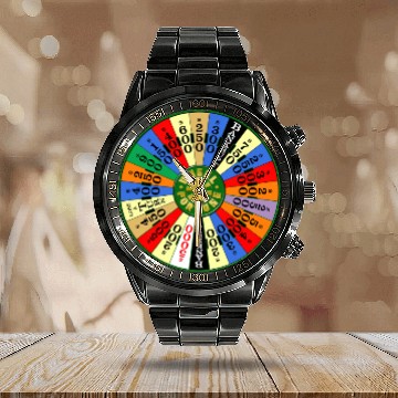 Discover Wheel of Fortune logo Calendar Steel Band Watch Calendar Steel Band Watch