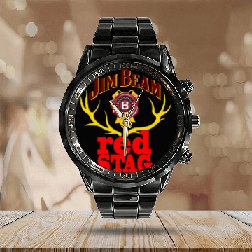 Discover Jim Beam RED STAG Calendar Steel Band Watch