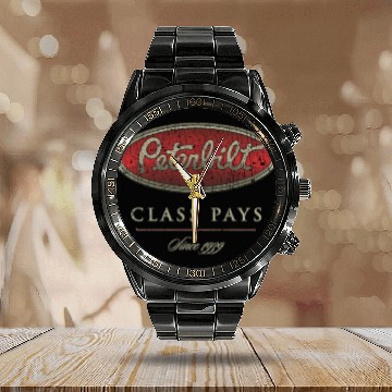 Discover Peterbilt Class Pays 1939 - Trucker - Calendar Steel Band Watch