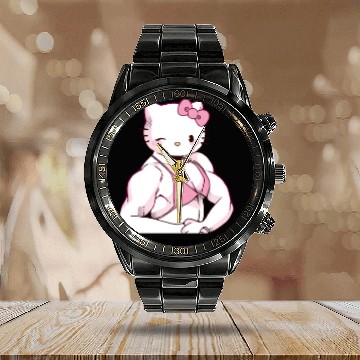 Discover Hello Kitty Buff Bodybuilder Workout Gym Calendar Steel Band Watch