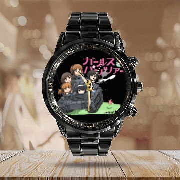 Discover Girls und Panzer Chibi Calendar Steel Band Watch