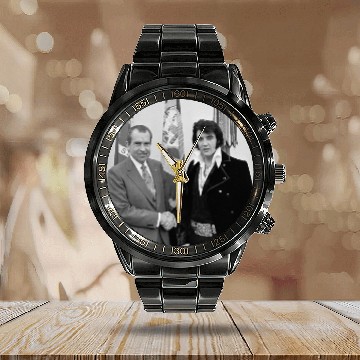 Discover Elvis and Nixon Calendar Steel Band Watch