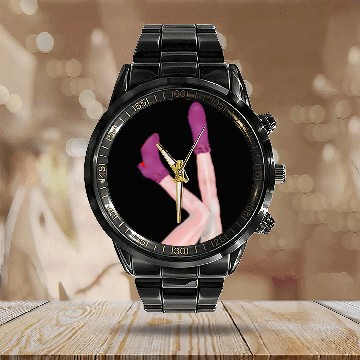 Discover Eras Tour Pink Glitter Bootspink 244 Calendar Steel Band Watch