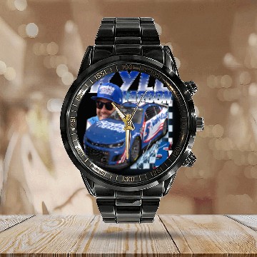 Discover Vintage Kyle Larson NAscar  Calendar Steel Band Watch